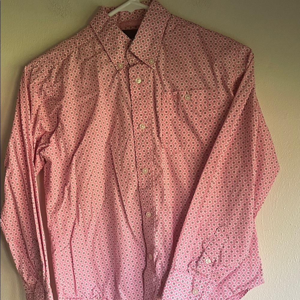 Wrangler Pink Patterned Button-Down Shirt